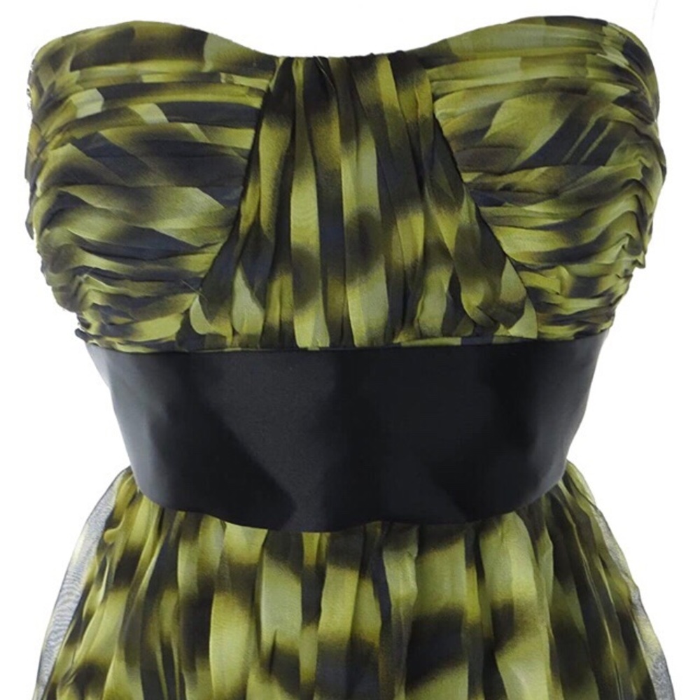 CALVIN KLEIN Strapless Print Silk Dress 10 NEW NWT - Picture 2 of 11